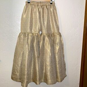 Vintage Gold Metallic Jaquard Gharara Pants